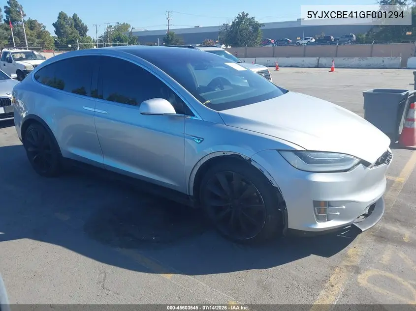 2016 Tesla Model X 75D/P100D/P90D VIN: 5YJXCBE41GF001294 Lot: 45603545