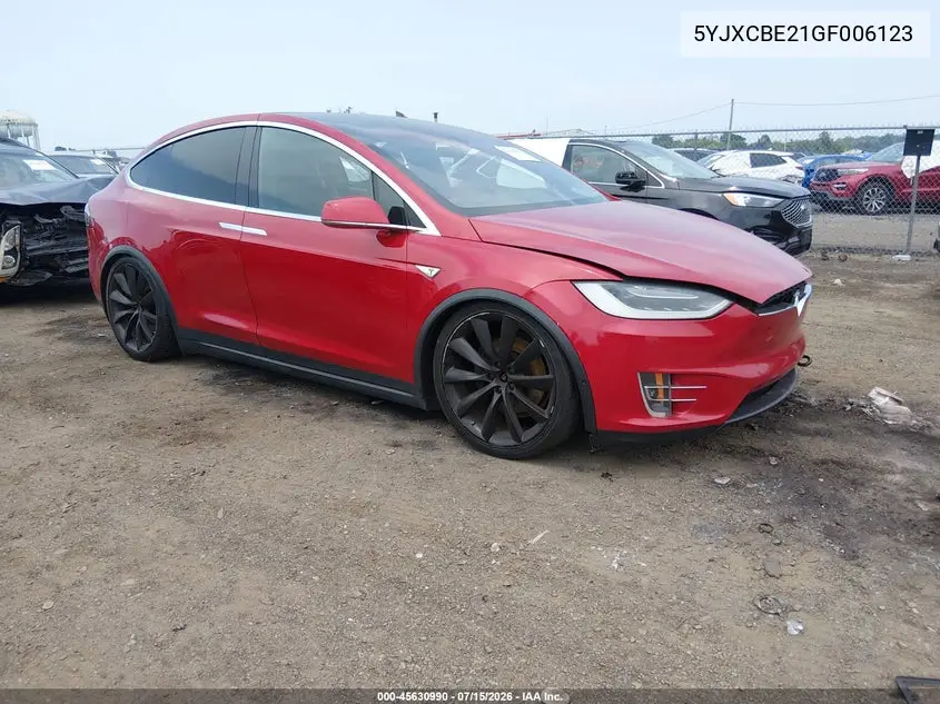 2016 Tesla Model X 60D/70D/75D/90D/P100D VIN: 5YJXCBE21GF006123 Lot: 45630990