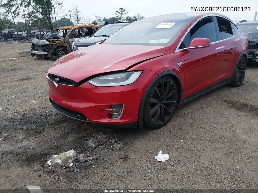 2016 Tesla Model X 60D/70D/75D/90D/P100D VIN: 5YJXCBE21GF006123 Lot: 45630990