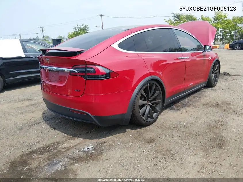 2016 Tesla Model X 60D/70D/75D/90D/P100D VIN: 5YJXCBE21GF006123 Lot: 45630990