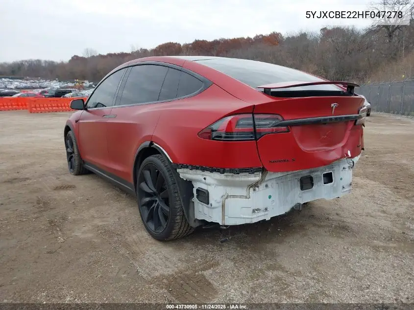 5YJXCBE22HF047278 2017 Tesla Model X 100D/75D/90D