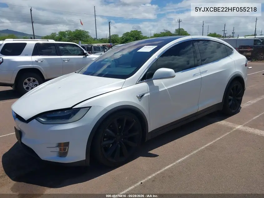 2017 Tesla Model X 100D/75D/90D VIN: 5YJXCBE22HF055218 Lot: 45174416