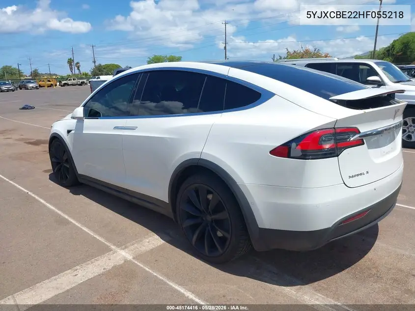 2017 Tesla Model X 100D/75D/90D VIN: 5YJXCBE22HF055218 Lot: 45174416