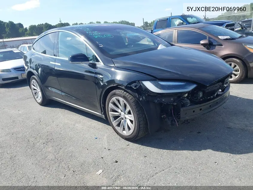 2017 Tesla Model X 100D/75D/90D VIN: 5YJXCBE20HF069960 Lot: 45177941