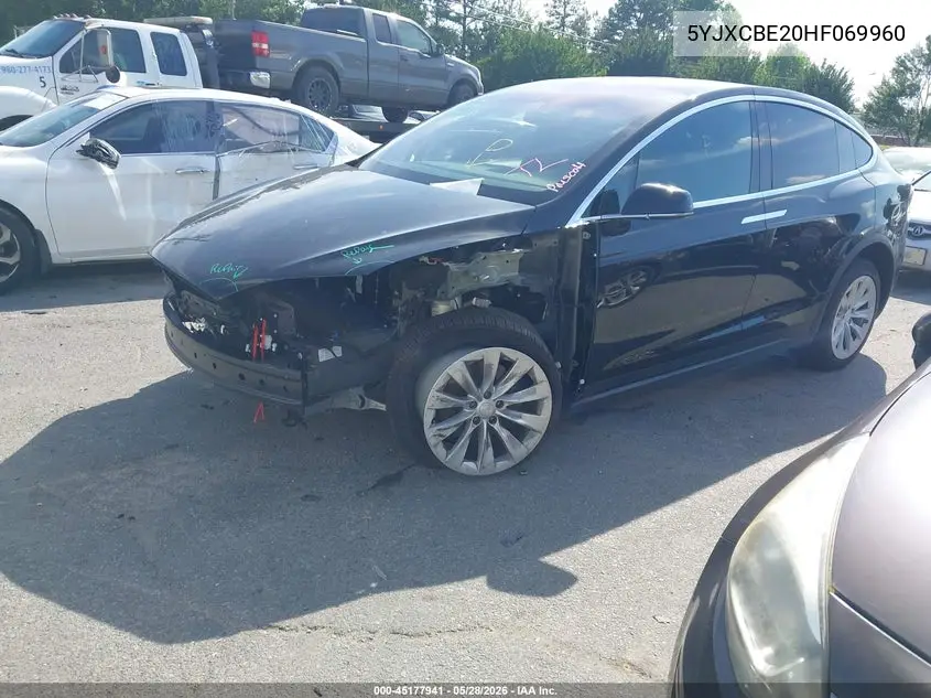 2017 Tesla Model X 100D/75D/90D VIN: 5YJXCBE20HF069960 Lot: 45177941
