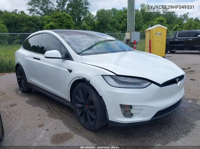 2017 Tesla Model X 100D/75D/90D VIN: 5YJXCBE29HF049531 Lot: 45285241