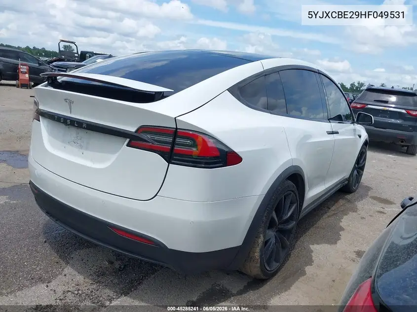 2017 Tesla Model X 100D/75D/90D VIN: 5YJXCBE29HF049531 Lot: 45285241