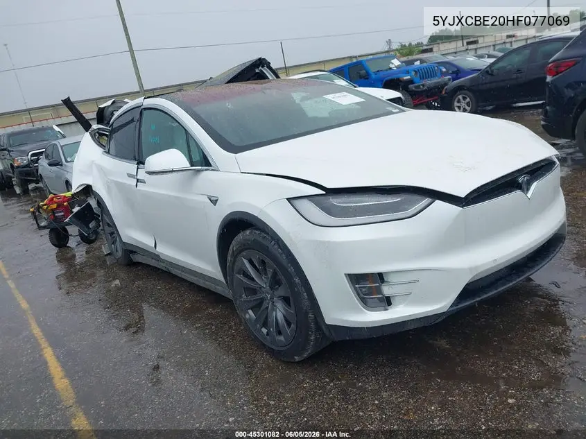 2017 Tesla Model X 100D/75D/90D VIN: 5YJXCBE20HF077069 Lot: 45301082