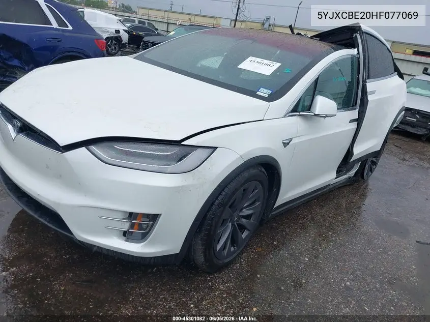 2017 Tesla Model X 100D/75D/90D VIN: 5YJXCBE20HF077069 Lot: 45301082