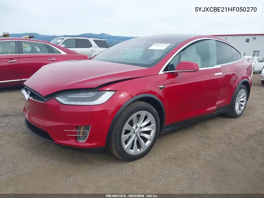2017 Tesla Model X 100D/75D/90D VIN: 5YJXCBE21HF050270 Lot: 45411412