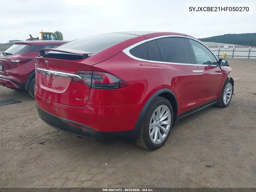 2017 Tesla Model X 100D/75D/90D VIN: 5YJXCBE21HF050270 Lot: 45411412