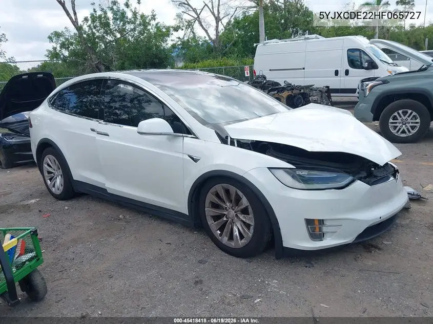 2017 Tesla Model X 100D/75D/90D VIN: 5YJXCDE22HF065727 Lot: 45418418