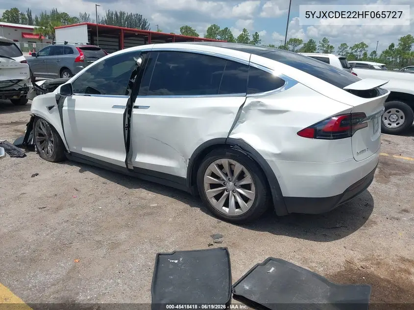 2017 Tesla Model X 100D/75D/90D VIN: 5YJXCDE22HF065727 Lot: 45418418