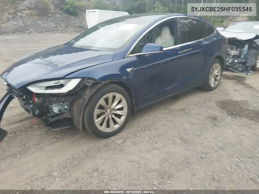 2017 Tesla Model X 100D/75D/90D VIN: 5YJXCBE25HF035545 Lot: 45430236