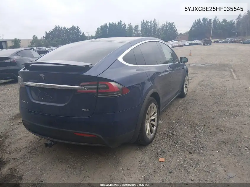 2017 Tesla Model X 100D/75D/90D VIN: 5YJXCBE25HF035545 Lot: 45430236