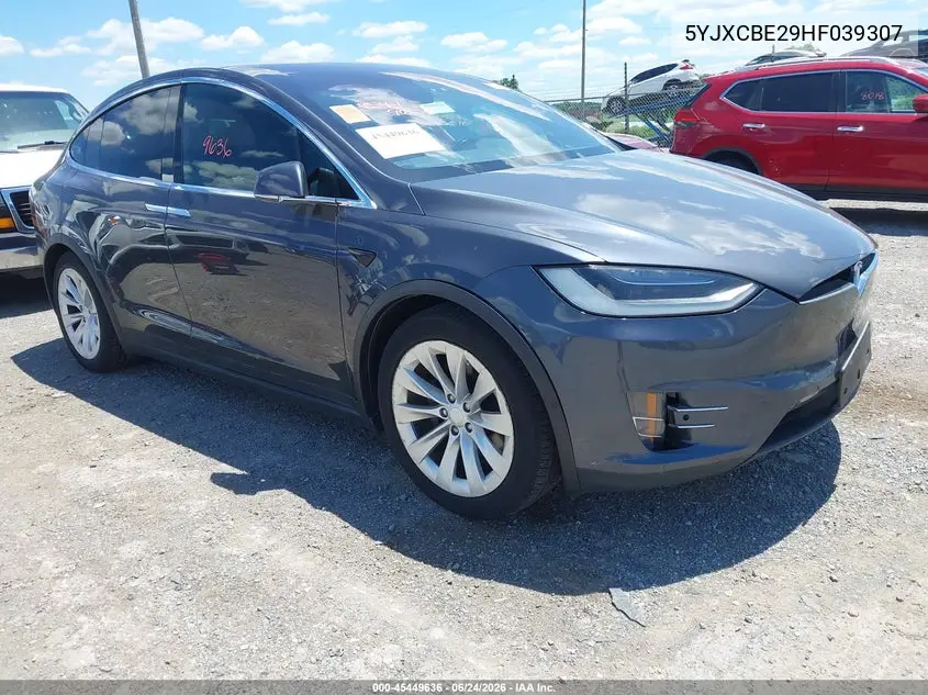 2017 Tesla Model X VIN: 5YJXCBE29HF039307 Lot: 45449636