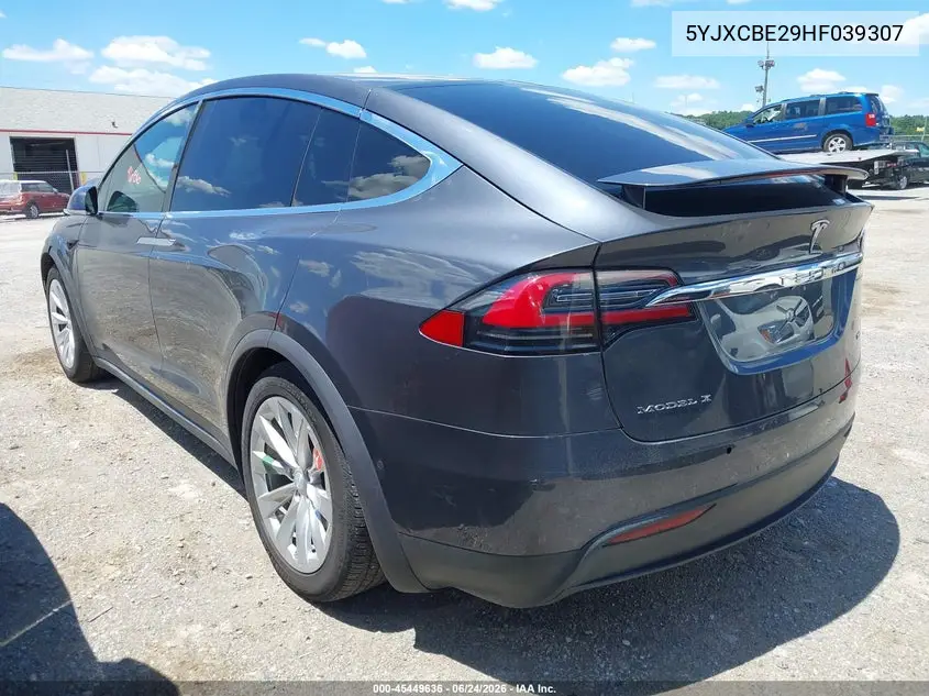 2017 Tesla Model X VIN: 5YJXCBE29HF039307 Lot: 45449636