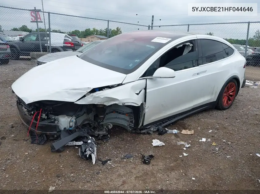 2017 Tesla Model X 100D/75D/90D VIN: 5YJXCBE21HF044646 Lot: 45552044