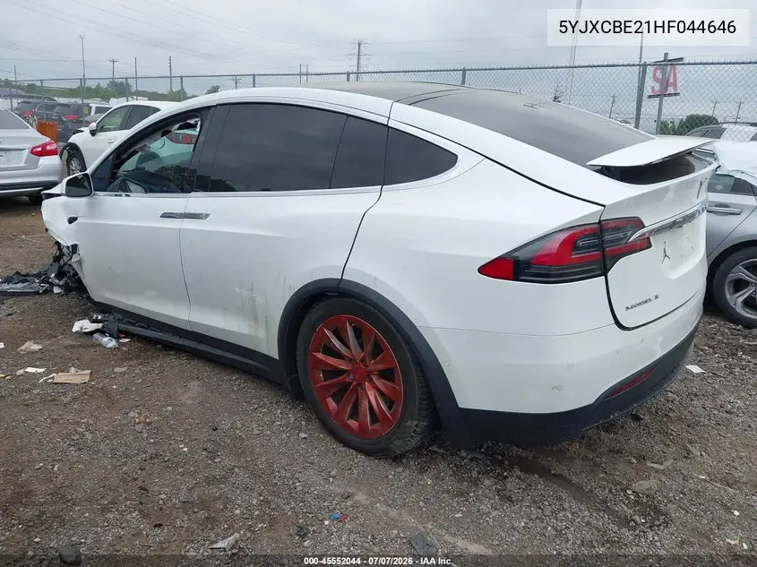 2017 Tesla Model X 100D/75D/90D VIN: 5YJXCBE21HF044646 Lot: 45552044