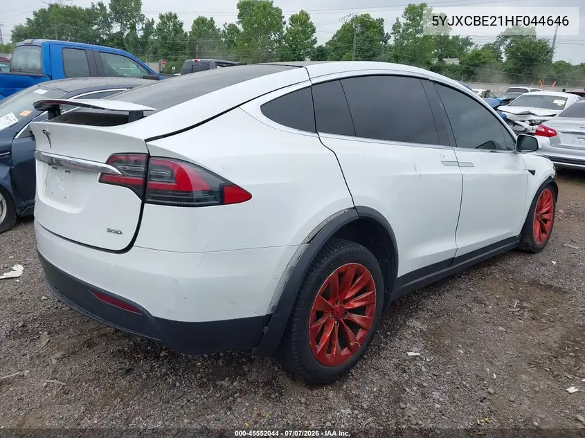 2017 Tesla Model X 100D/75D/90D VIN: 5YJXCBE21HF044646 Lot: 45552044