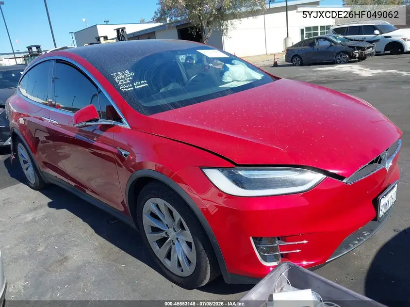 2017 Tesla Model X 100D/75D/90D VIN: 5YJXCDE26HF049062 Lot: 45553148