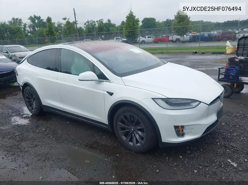 2017 Tesla Model X 100D/75D/90D VIN: 5YJXCDE25HF076494 Lot: 45565020