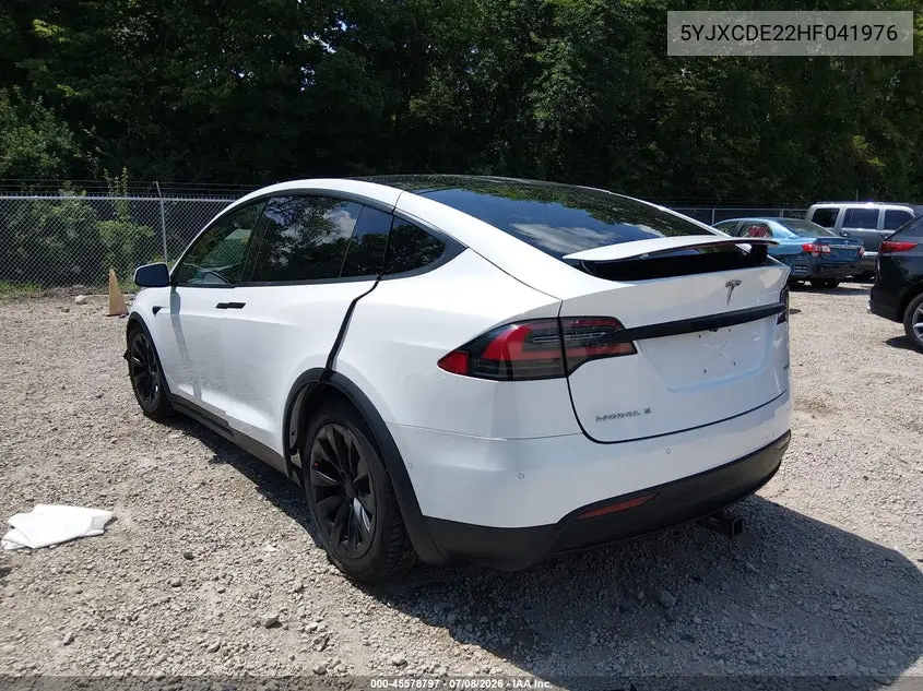 2017 Tesla Model X VIN: 5YJXCDE22HF041976 Lot: 45578797