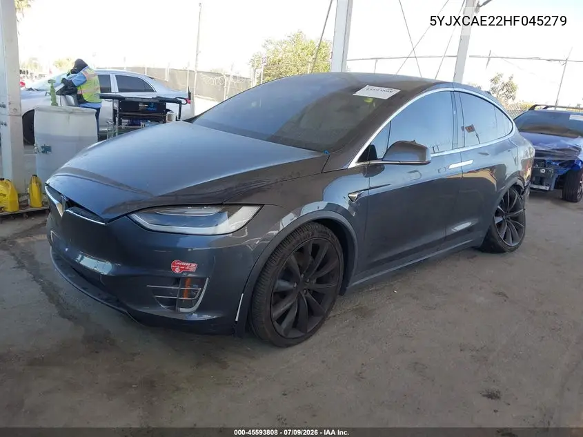 2017 Tesla Model X 100D/75D/90D VIN: 5YJXCAE22HF045279 Lot: 45593808