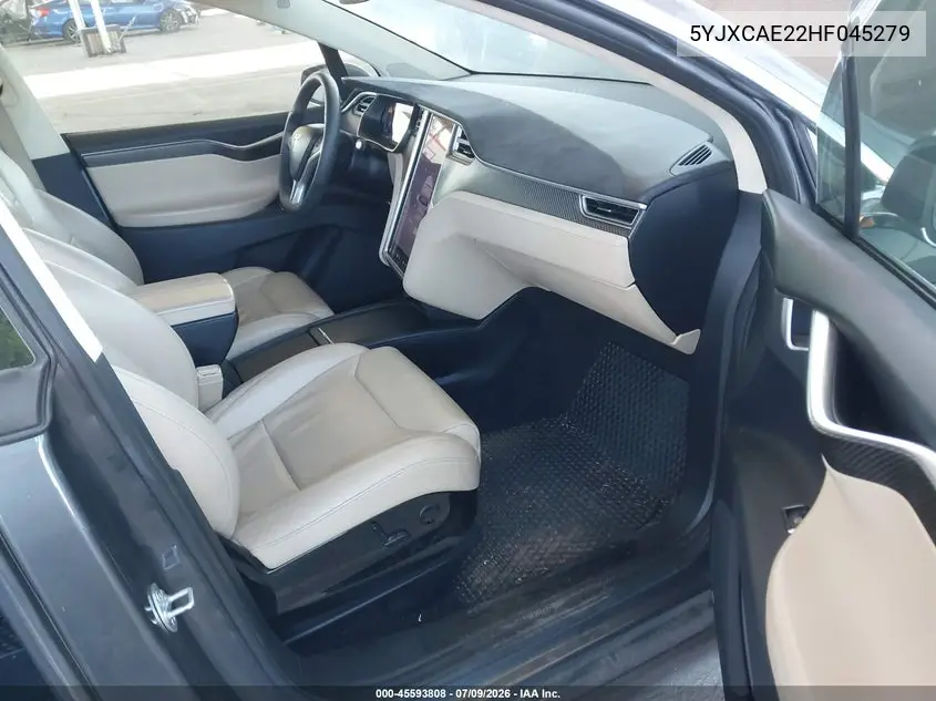 2017 Tesla Model X 100D/75D/90D VIN: 5YJXCAE22HF045279 Lot: 45593808