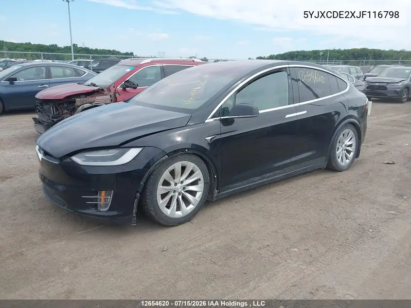 2018 Tesla Model X 100D/75D/P100D VIN: 5YJXCDE2XJF116798 Lot: 12654620
