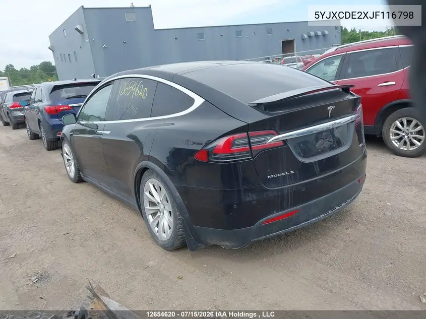 2018 Tesla Model X 100D/75D/P100D VIN: 5YJXCDE2XJF116798 Lot: 12654620