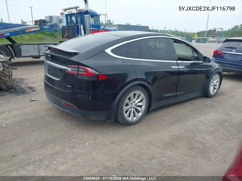 2018 Tesla Model X 100D/75D/P100D VIN: 5YJXCDE2XJF116798 Lot: 12654620