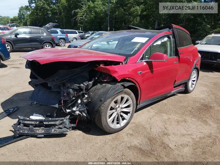 2018 Tesla Model X VIN: 5YJXCAE29JF116046 Lot: 45223393