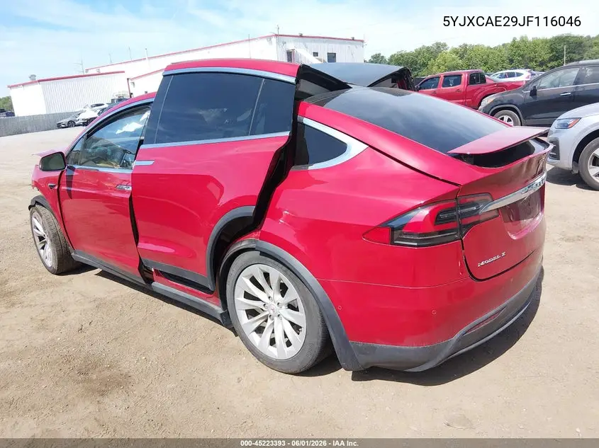 2018 Tesla Model X VIN: 5YJXCAE29JF116046 Lot: 45223393