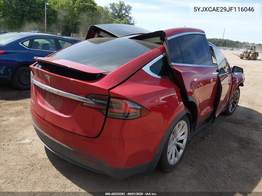 2018 Tesla Model X VIN: 5YJXCAE29JF116046 Lot: 45223393