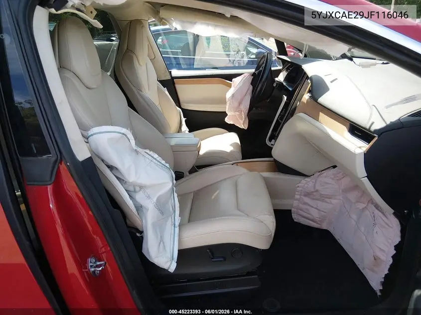 2018 Tesla Model X VIN: 5YJXCAE29JF116046 Lot: 45223393