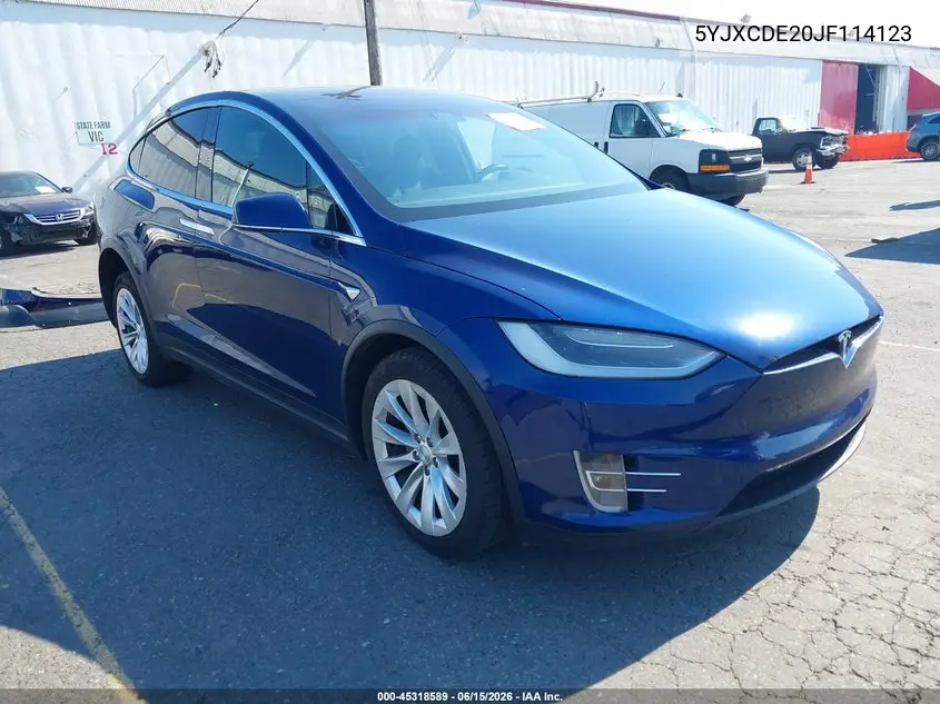 2018 Tesla Model X 100D/75D/P100D VIN: 5YJXCDE20JF114123 Lot: 45318589