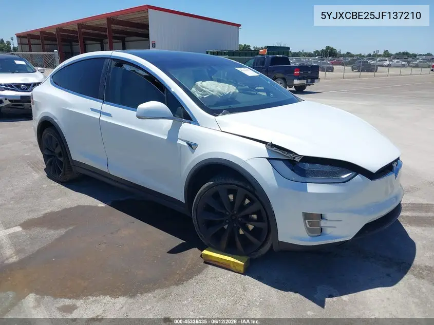 2018 Tesla Model X 100D/75D/P100D VIN: 5YJXCBE25JF137210 Lot: 45336435