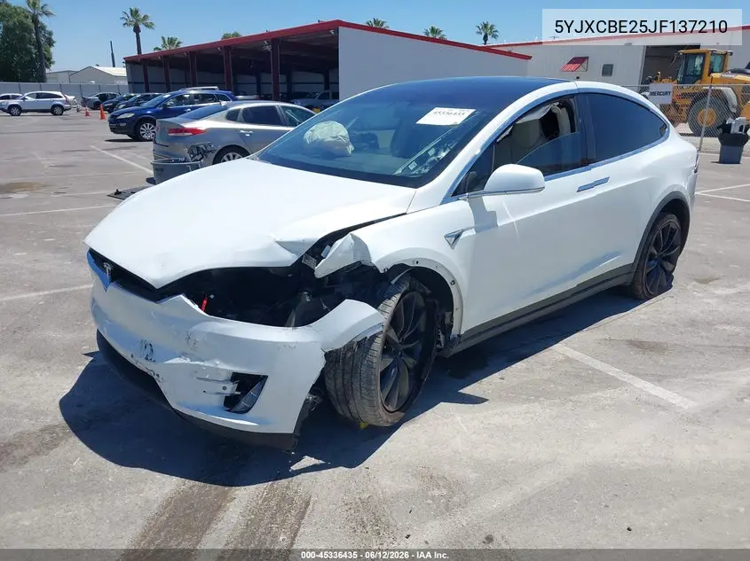 2018 Tesla Model X 100D/75D/P100D VIN: 5YJXCBE25JF137210 Lot: 45336435