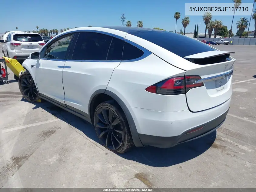 2018 Tesla Model X 100D/75D/P100D VIN: 5YJXCBE25JF137210 Lot: 45336435