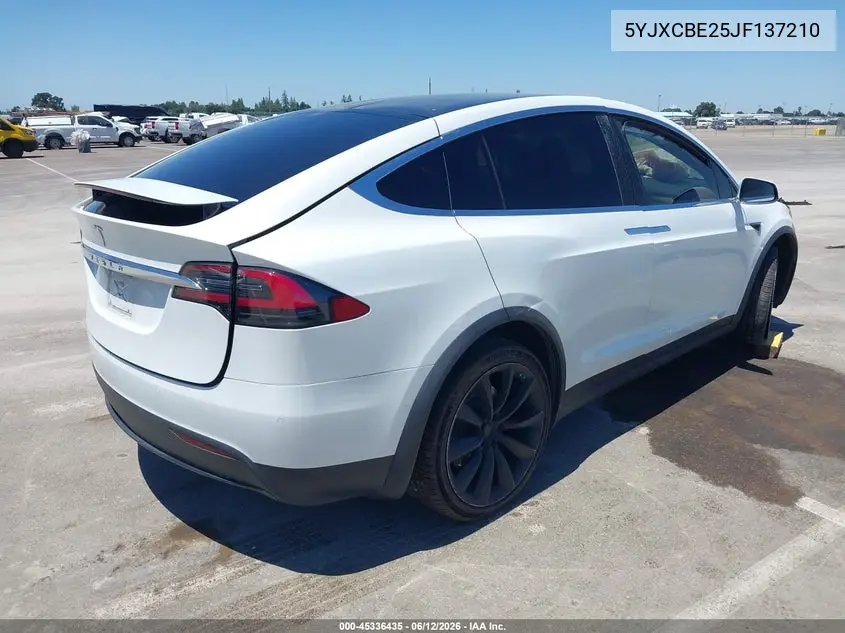 2018 Tesla Model X 100D/75D/P100D VIN: 5YJXCBE25JF137210 Lot: 45336435