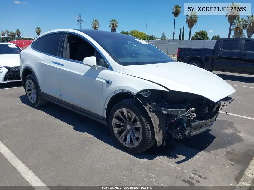 2018 Tesla Model X 100D/75D/P100D VIN: 5YJXCDE21JF128659 Lot: 45337935