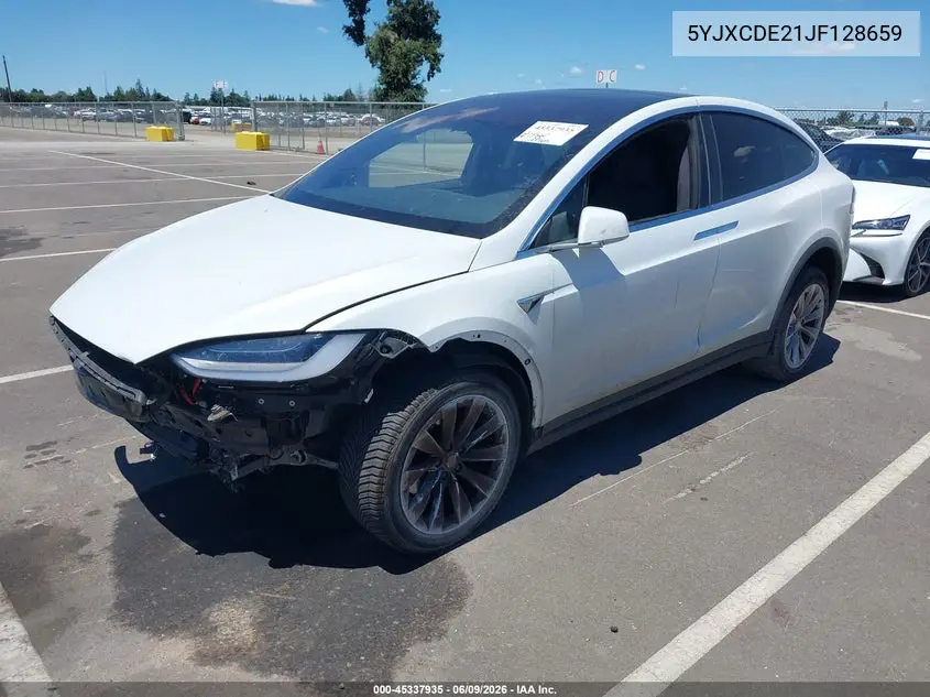 2018 Tesla Model X 100D/75D/P100D VIN: 5YJXCDE21JF128659 Lot: 45337935