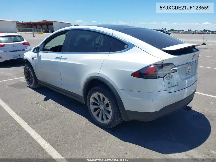 2018 Tesla Model X 100D/75D/P100D VIN: 5YJXCDE21JF128659 Lot: 45337935