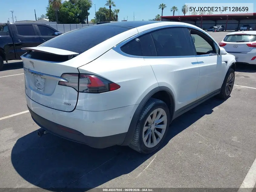 2018 Tesla Model X 100D/75D/P100D VIN: 5YJXCDE21JF128659 Lot: 45337935
