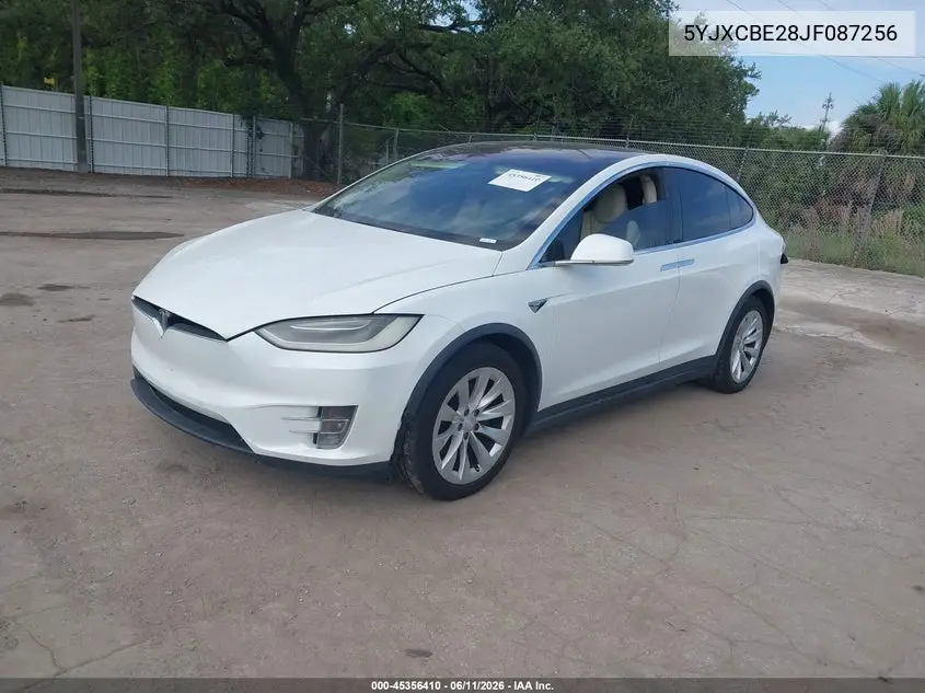 2018 Tesla Model X VIN: 5YJXCBE28JF087256 Lot: 45356410