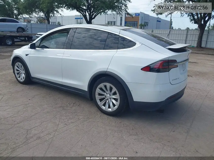 2018 Tesla Model X VIN: 5YJXCBE28JF087256 Lot: 45356410