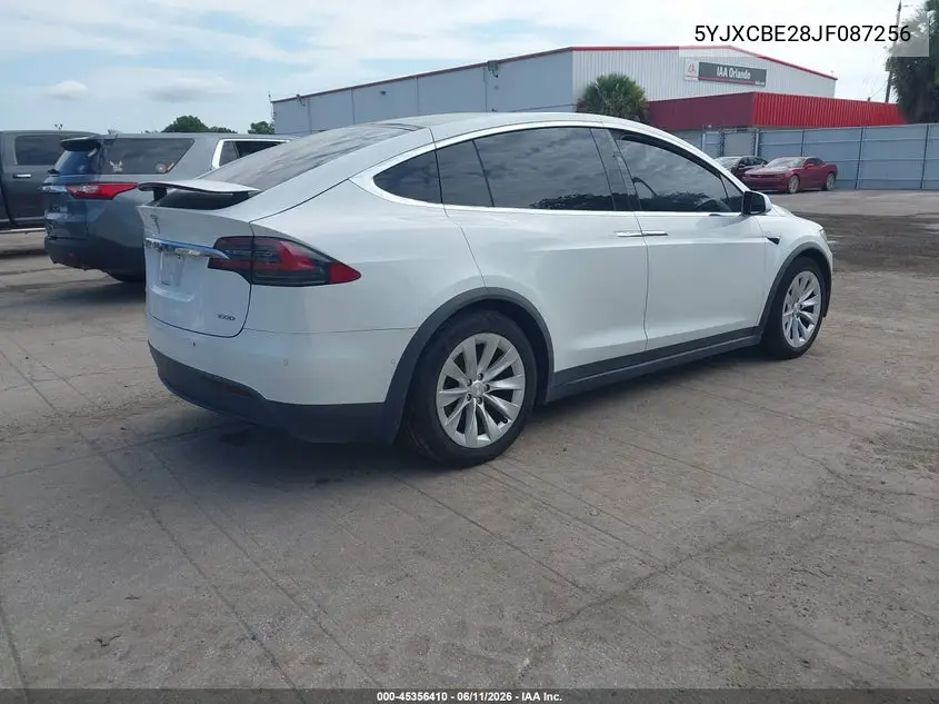 2018 Tesla Model X VIN: 5YJXCBE28JF087256 Lot: 45356410
