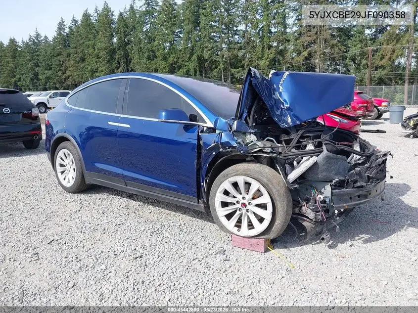 2018 Tesla Model X 100D/75D/P100D VIN: 5YJXCBE29JF090358 Lot: 45442890