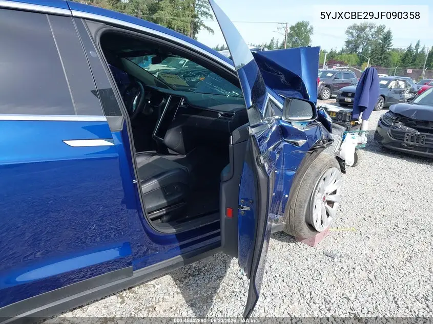 2018 Tesla Model X 100D/75D/P100D VIN: 5YJXCBE29JF090358 Lot: 45442890